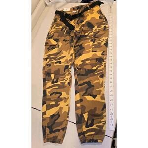 American Bazi Pants Womens Gold Brown Camo Jogger Cargo L